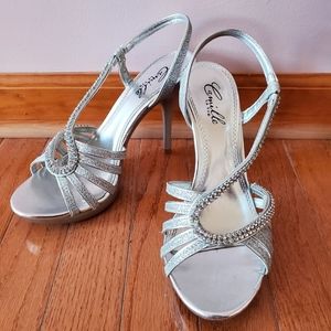 Camille La Vie Silver Sparkle 4" Heels
